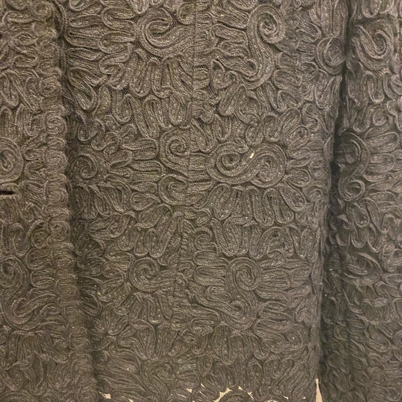 Sandra Angelo 36/S Black Lace Formal Tailored Lined Short Blazer Suit Jacket - Picture 5 of 6